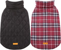 Cozy Waterproof Windproof Reversible British Style Plaid Dog Vest , Warm Dog Apparel for Cold Weather