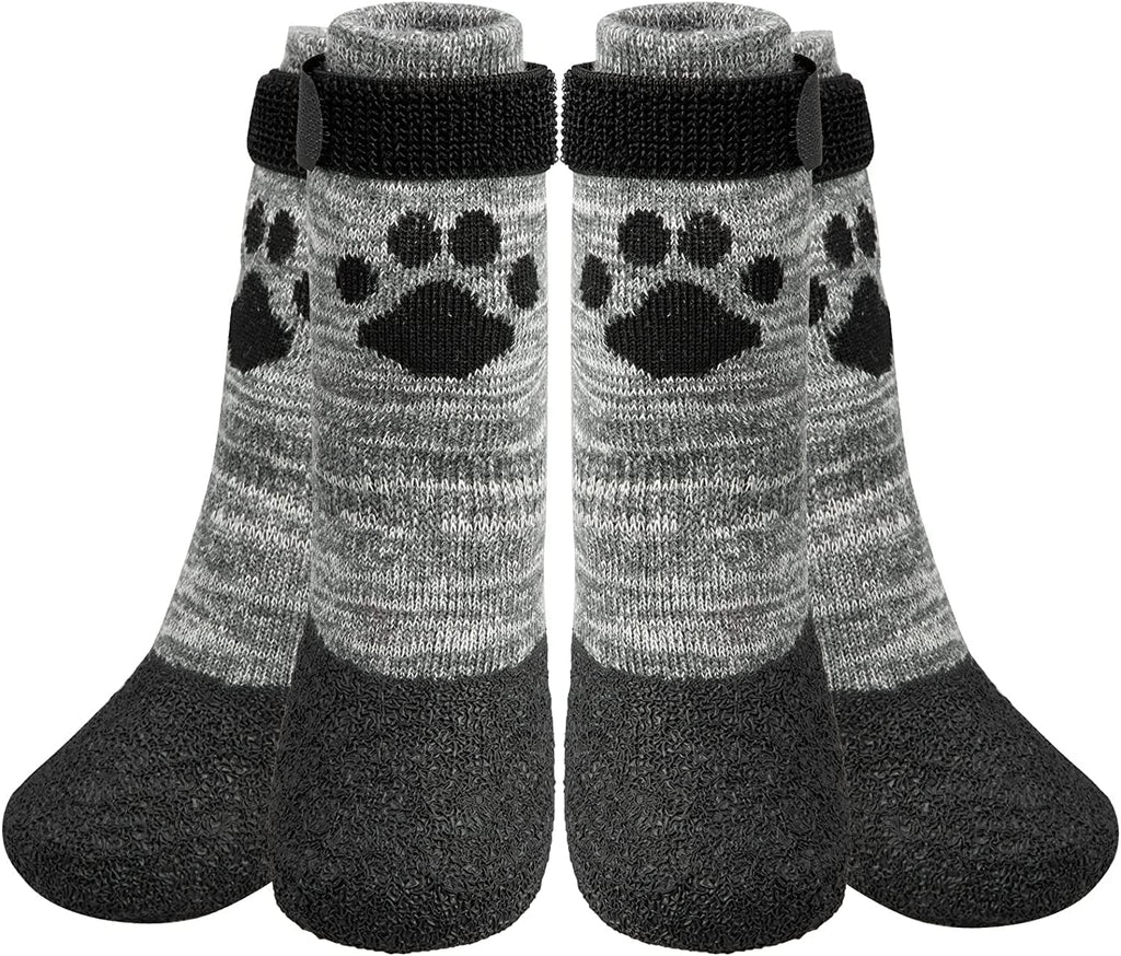 Anti Slip Dog Socks - Outdoor Dog Boots Waterproof Dog Shoes Paw Protector with Strap Traction